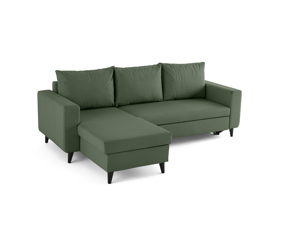 Canapé d'angle réversible 4 places convertible avec coffre en simili Nordic