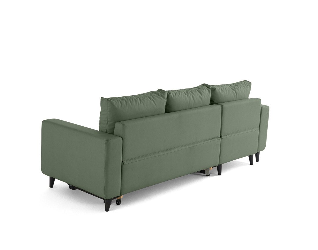 Canapé d'angle réversible 4 places convertible avec coffre en simili Nordic