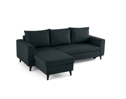 Canapé d'angle réversible 4 places convertible avec coffre en simili Nordic