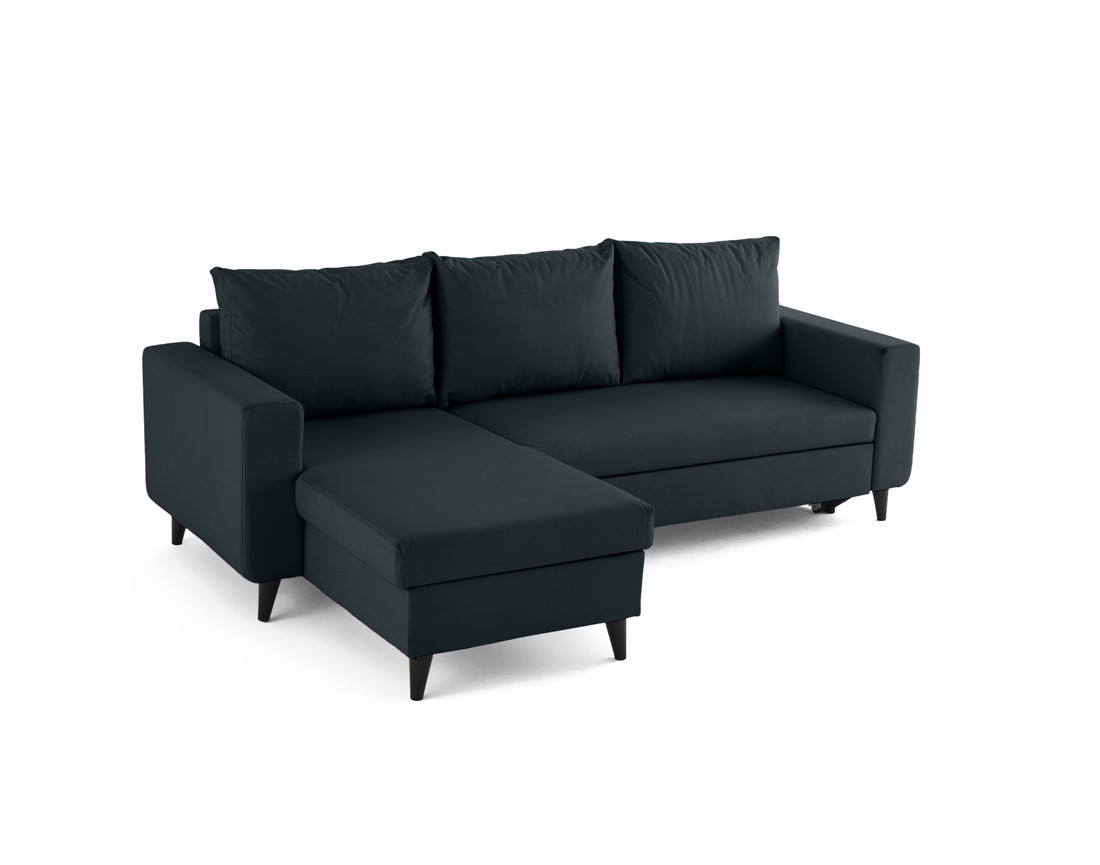 Canapé d'angle réversible 4 places convertible avec coffre en simili Nordic