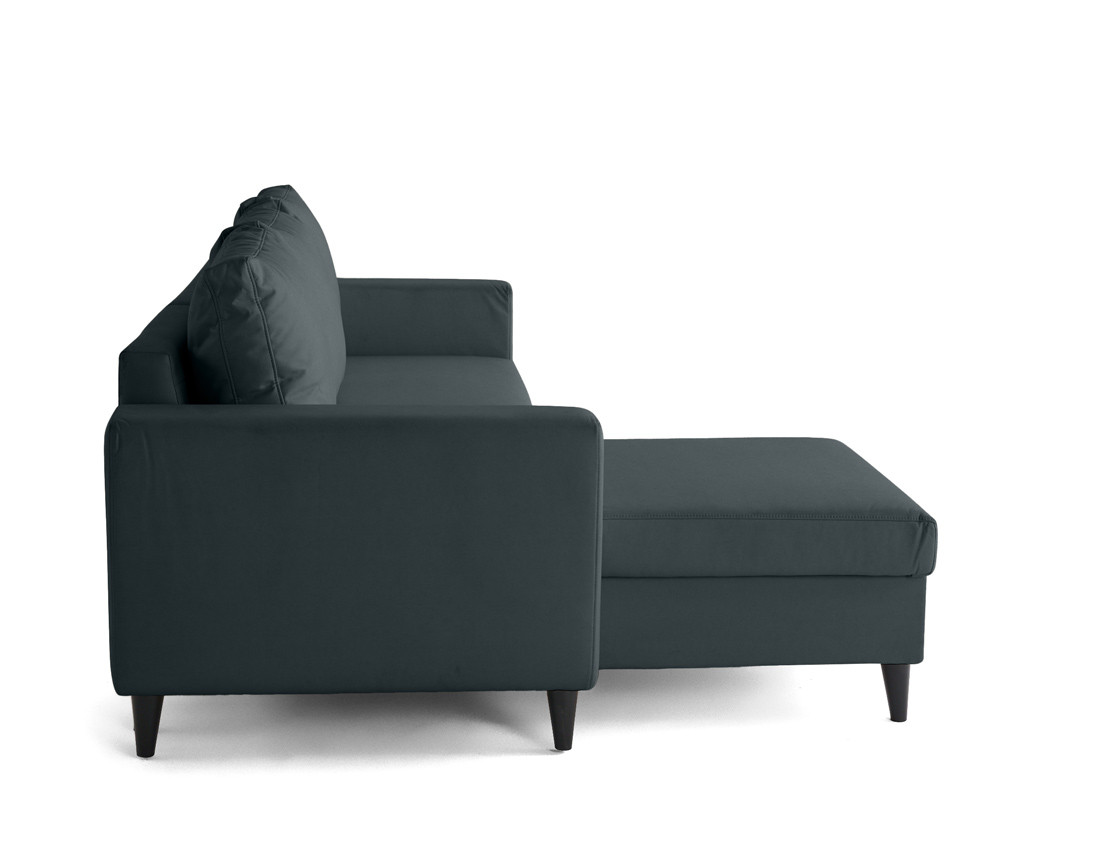 Canapé d'angle réversible 4 places convertible avec coffre en simili Nordic