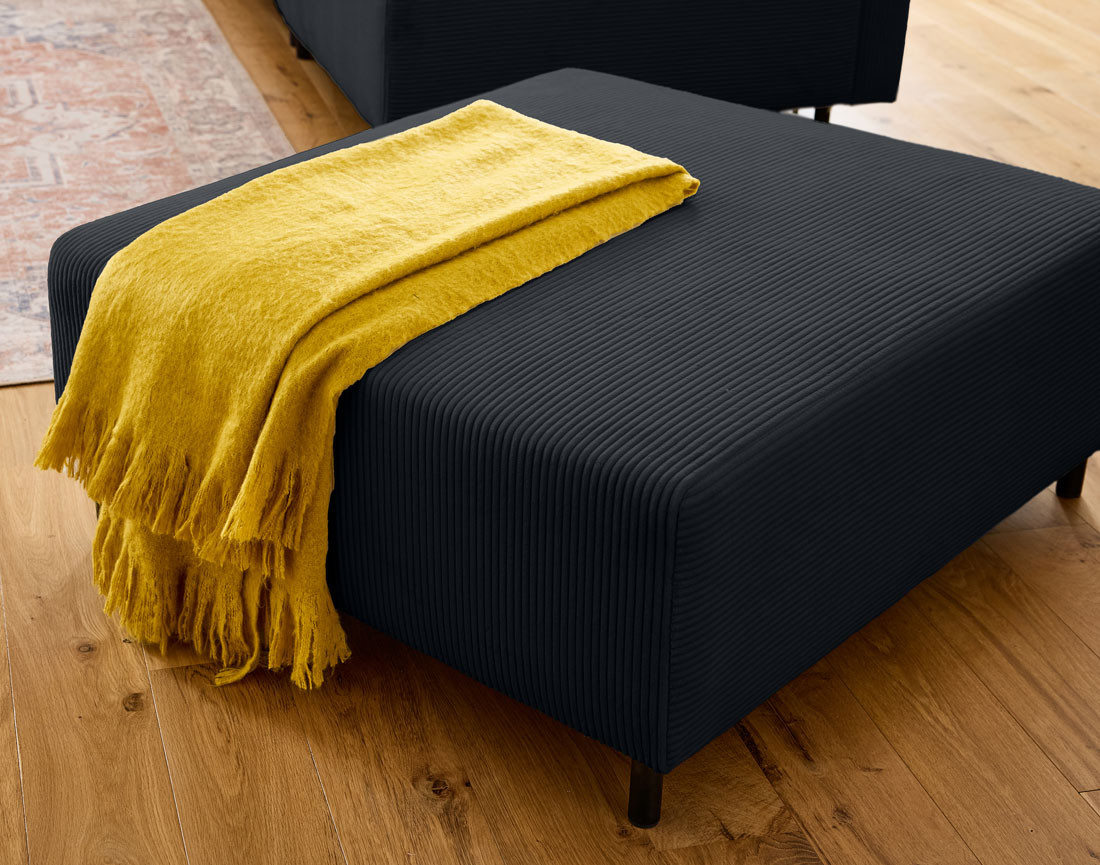 Pouf modulable en velours côtelé Edinburg