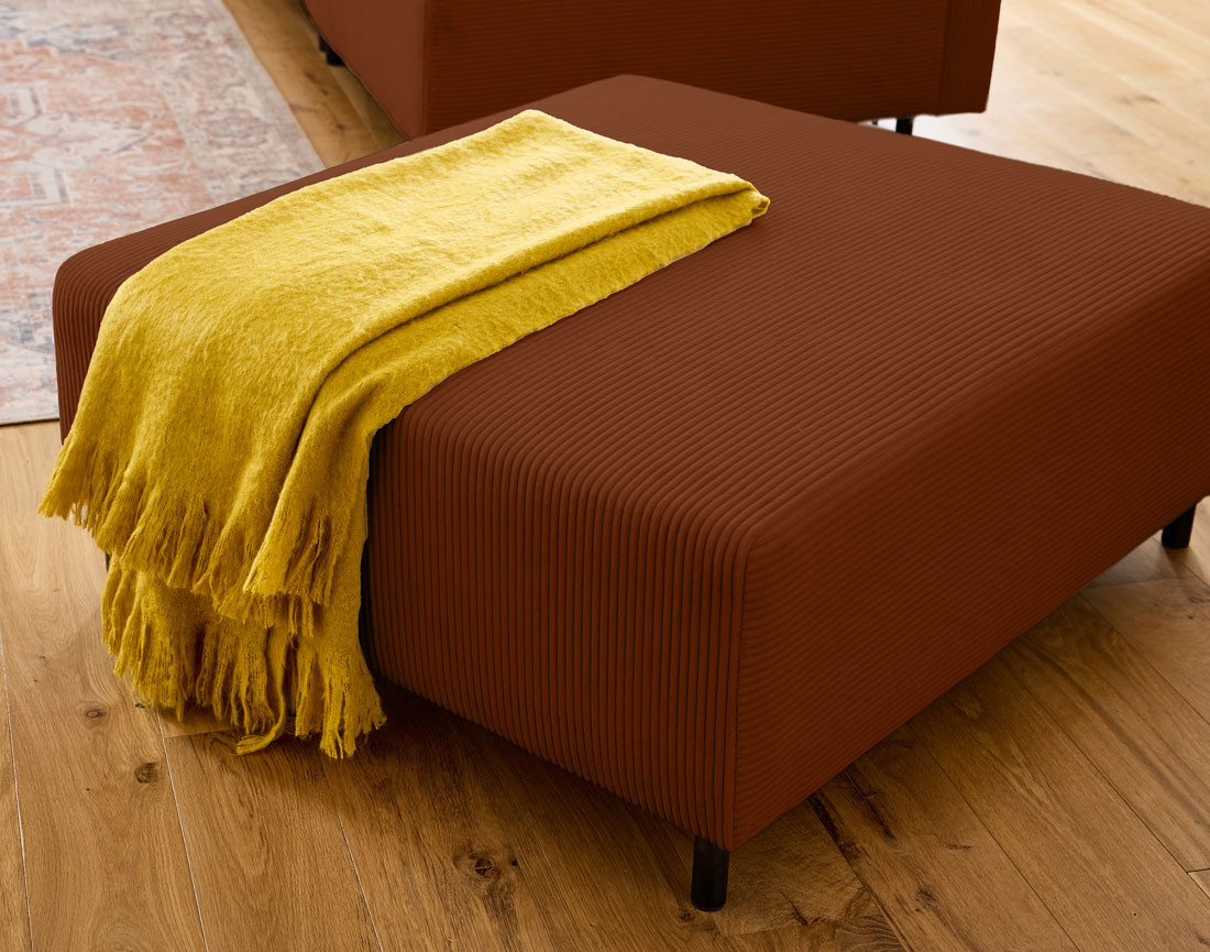 Pouf modulable en velours côtelé Edinburg