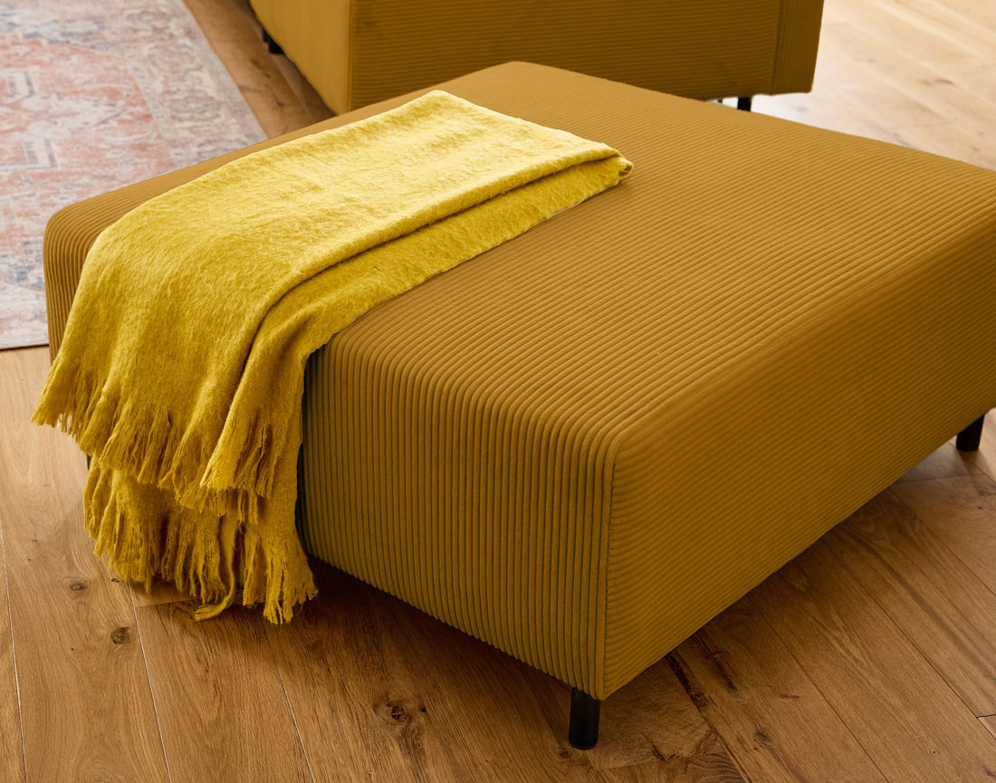 Pouf modulable en velours côtelé Edinburg