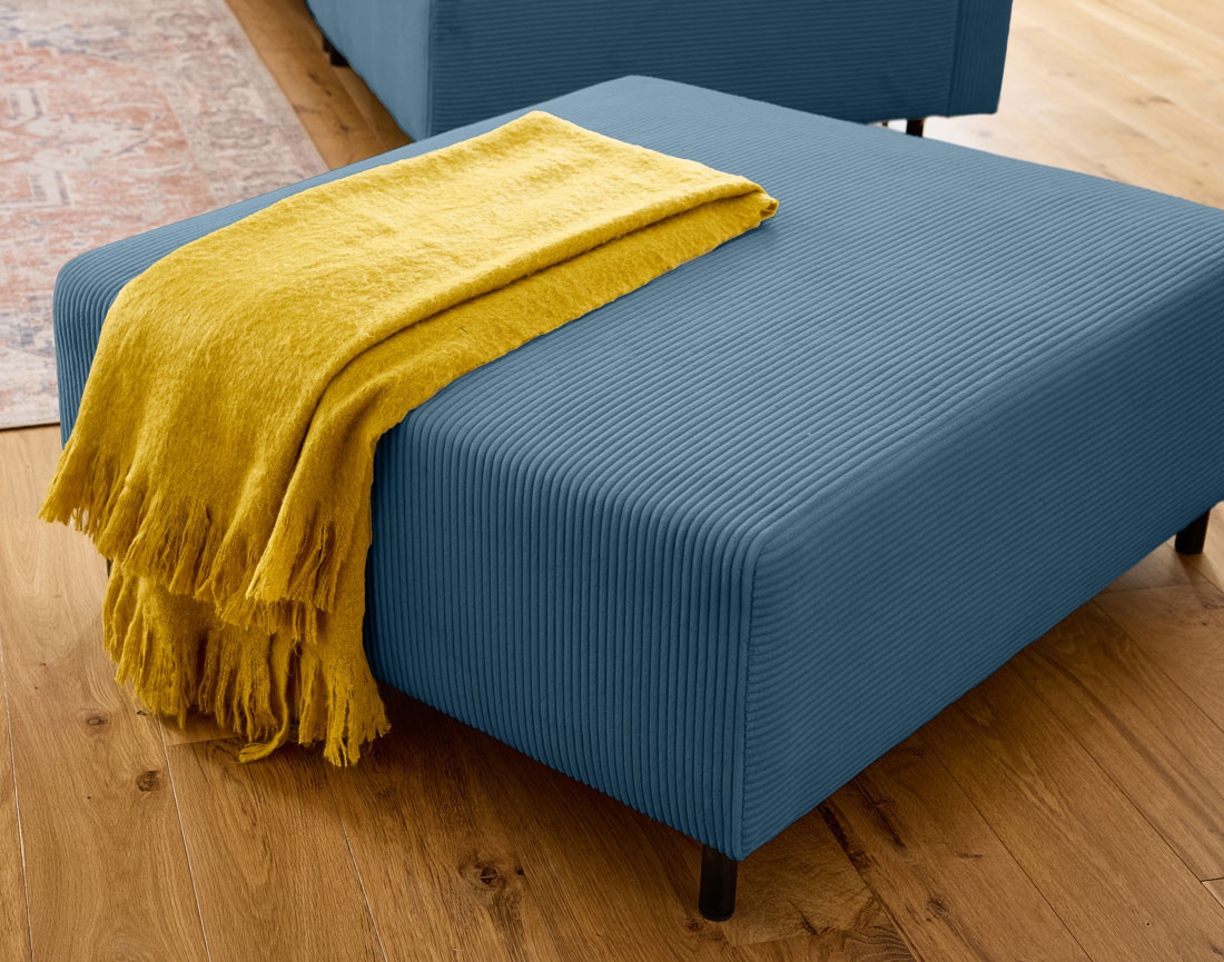 Pouf modulable en velours côtelé Edinburg