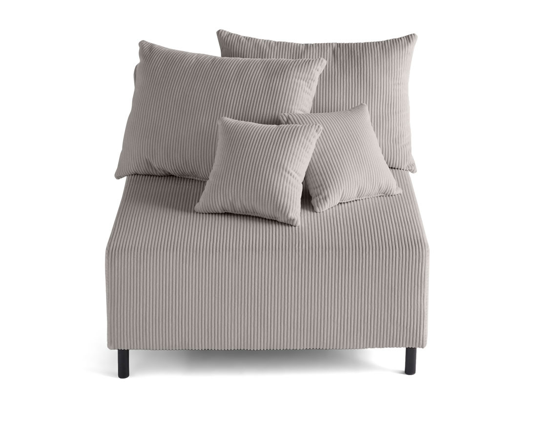 Module d'assise sans accoudoirs en velours côtelé Edinburg