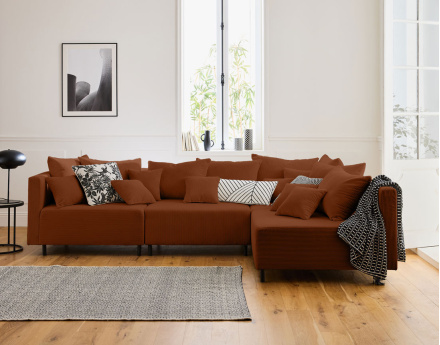 Edinburg - module d'assise sans accoudoirs - en velours côtelé Lisa Design