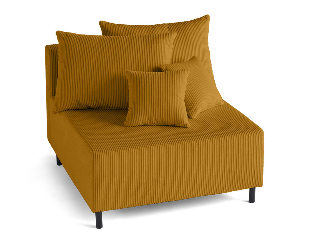 Module d'assise sans accoudoirs en velours côtelé Edinburg