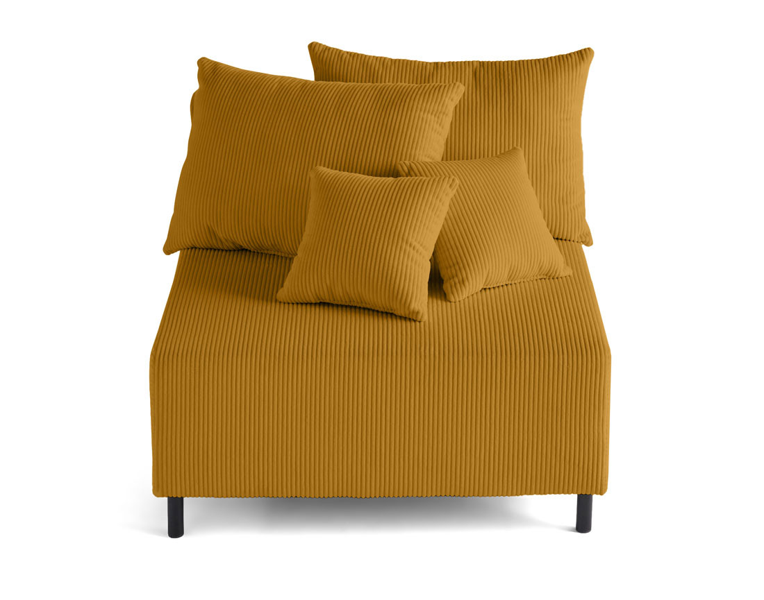 Module d'assise sans accoudoirs en velours côtelé Edinburg