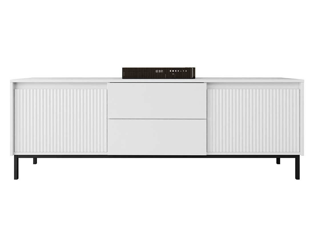 Meuble tv blanc 2 portes et 2 tiroirs 174 cm Girona