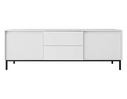 Meuble tv blanc 2 portes et 2 tiroirs 174 cm Girona