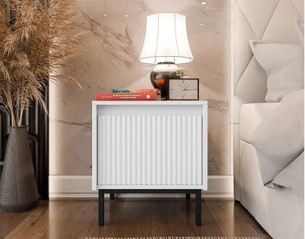 Table de chevet blanc 45 cm Girona