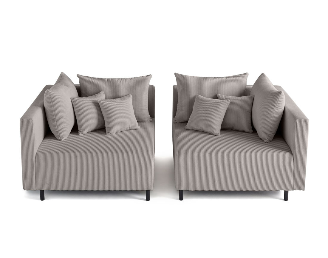 Canapé modulable 2 places en velours côtelé Edinburg