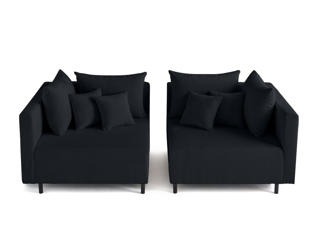 Canapé modulable 2 places en velours côtelé Edinburg