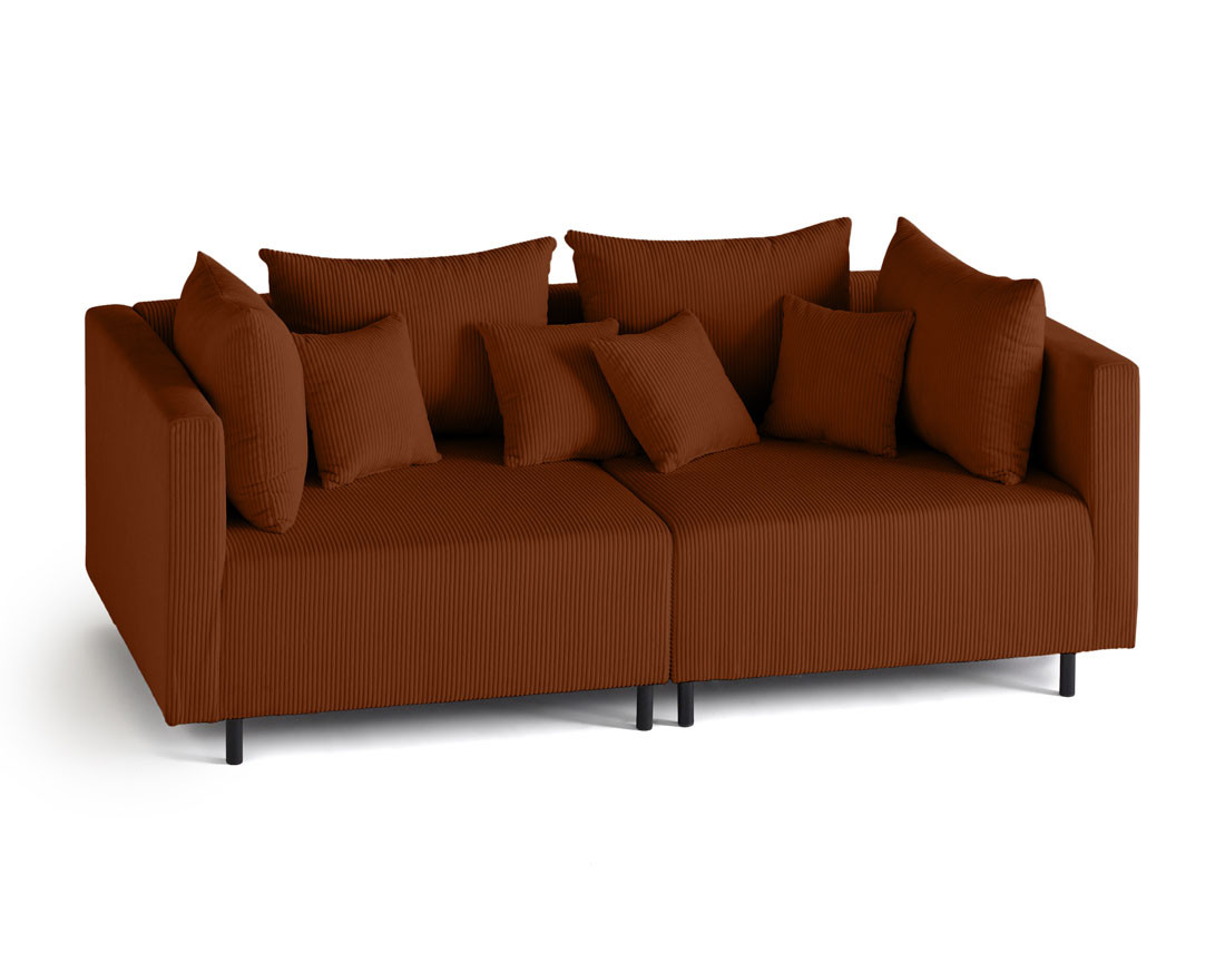 Canapé modulable 2 places en velours côtelé Edinburg