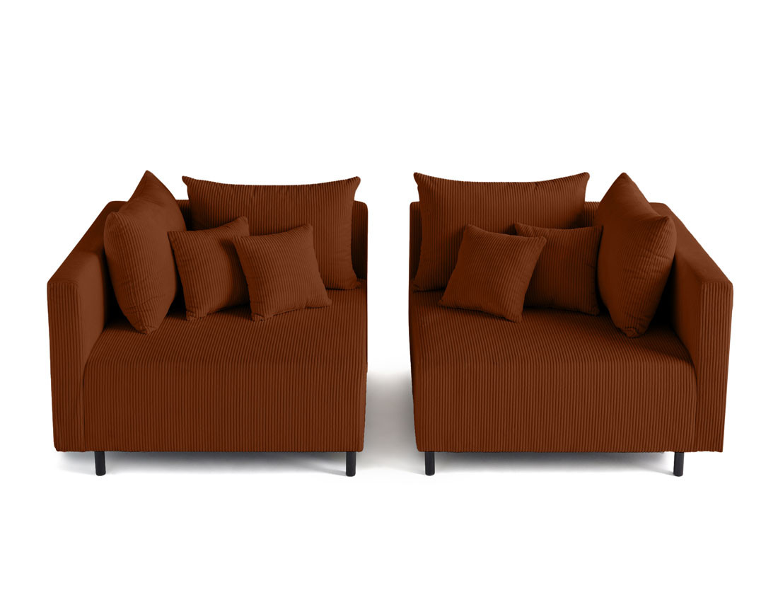 Canapé modulable 2 places en velours côtelé Edinburg