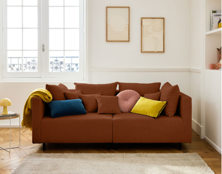 Edinburg - canapé modulable 2 places - en velours côtelé Lisa Design