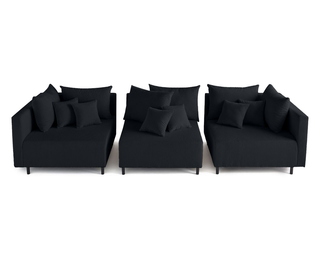 Canapé modulable 3 places en velours côtelé Edinburg