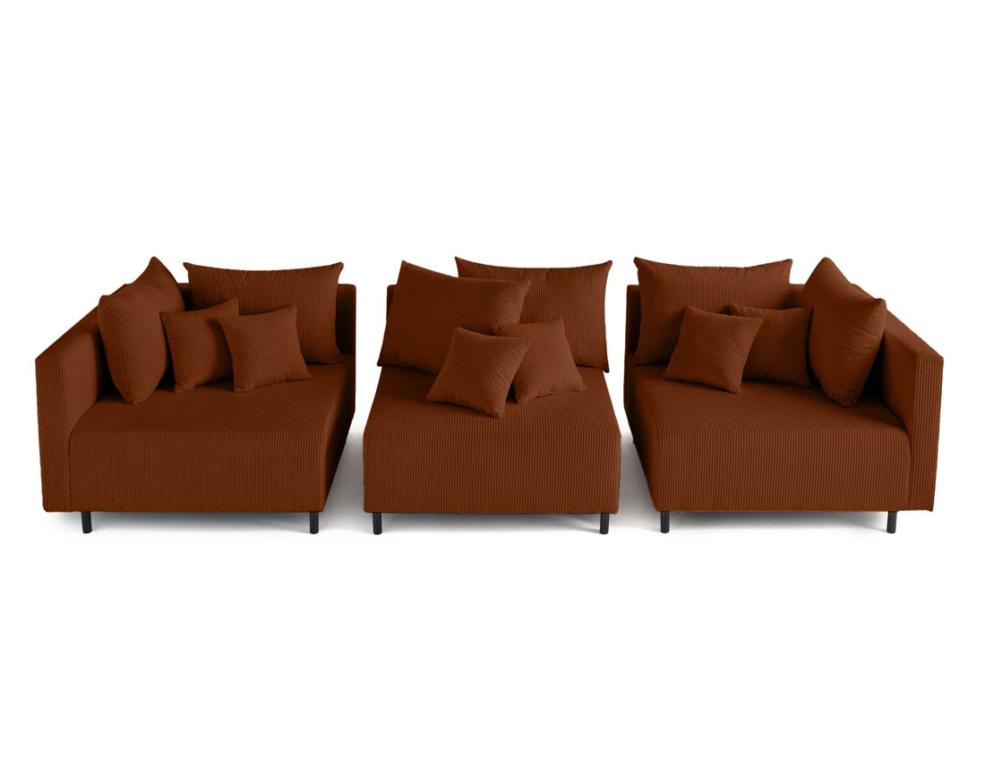 Canapé modulable 3 places en velours côtelé Edinburg