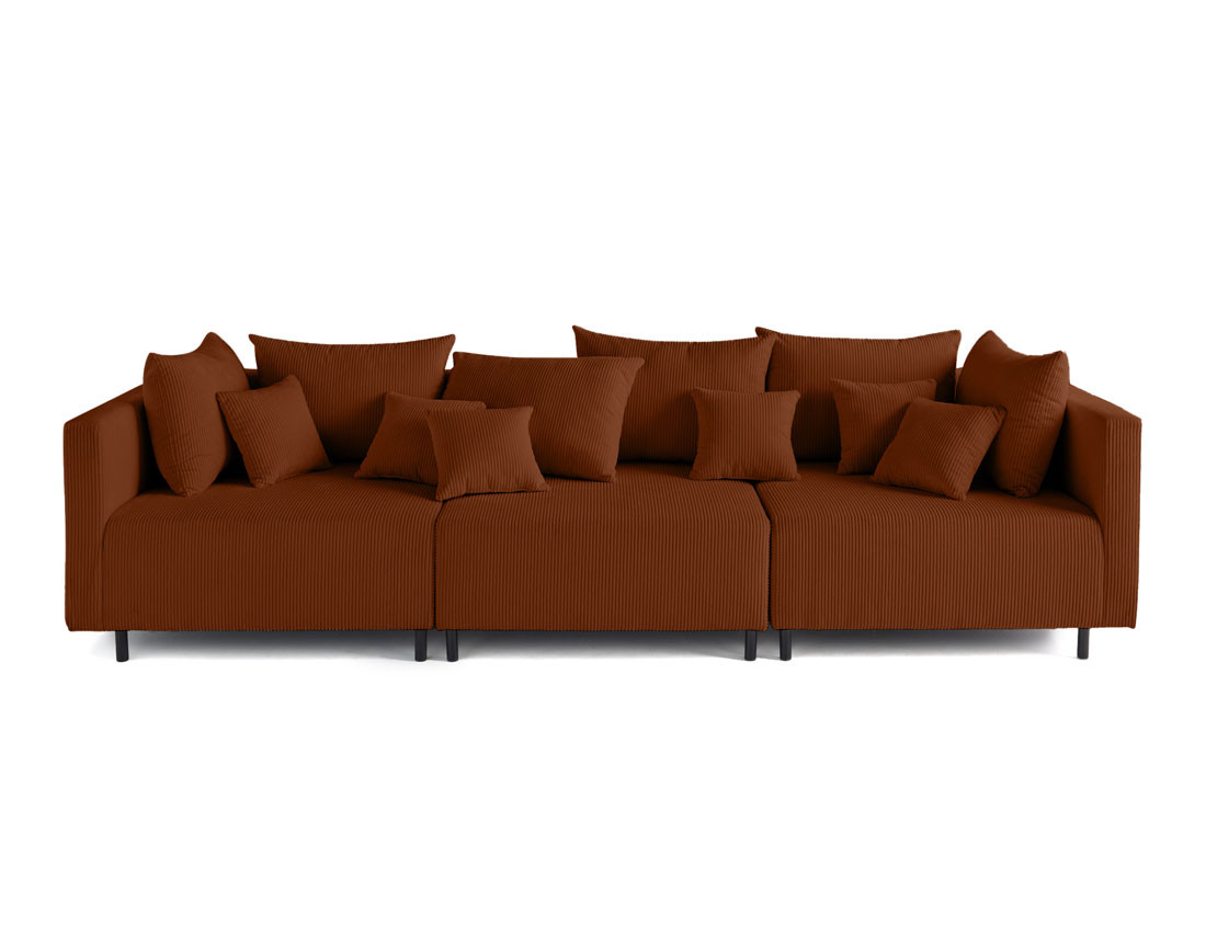 Canapé modulable 3 places en velours côtelé Edinburg