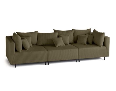 Canapé modulable 3 places en velours côtelé Edinburg