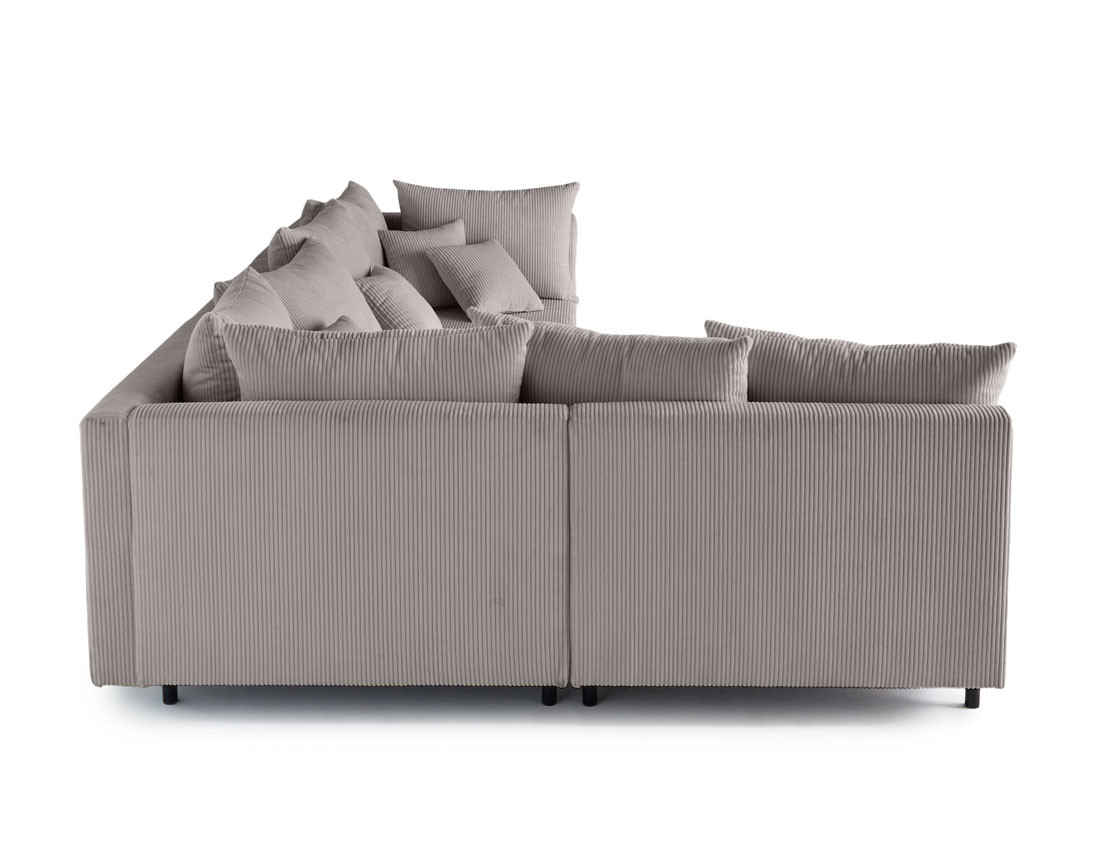 Canapé modulable d'angle réversible 4 places en velours côtelé Edinburg