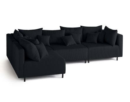 Canapé modulable d'angle réversible 4 places en velours côtelé Edinburg
