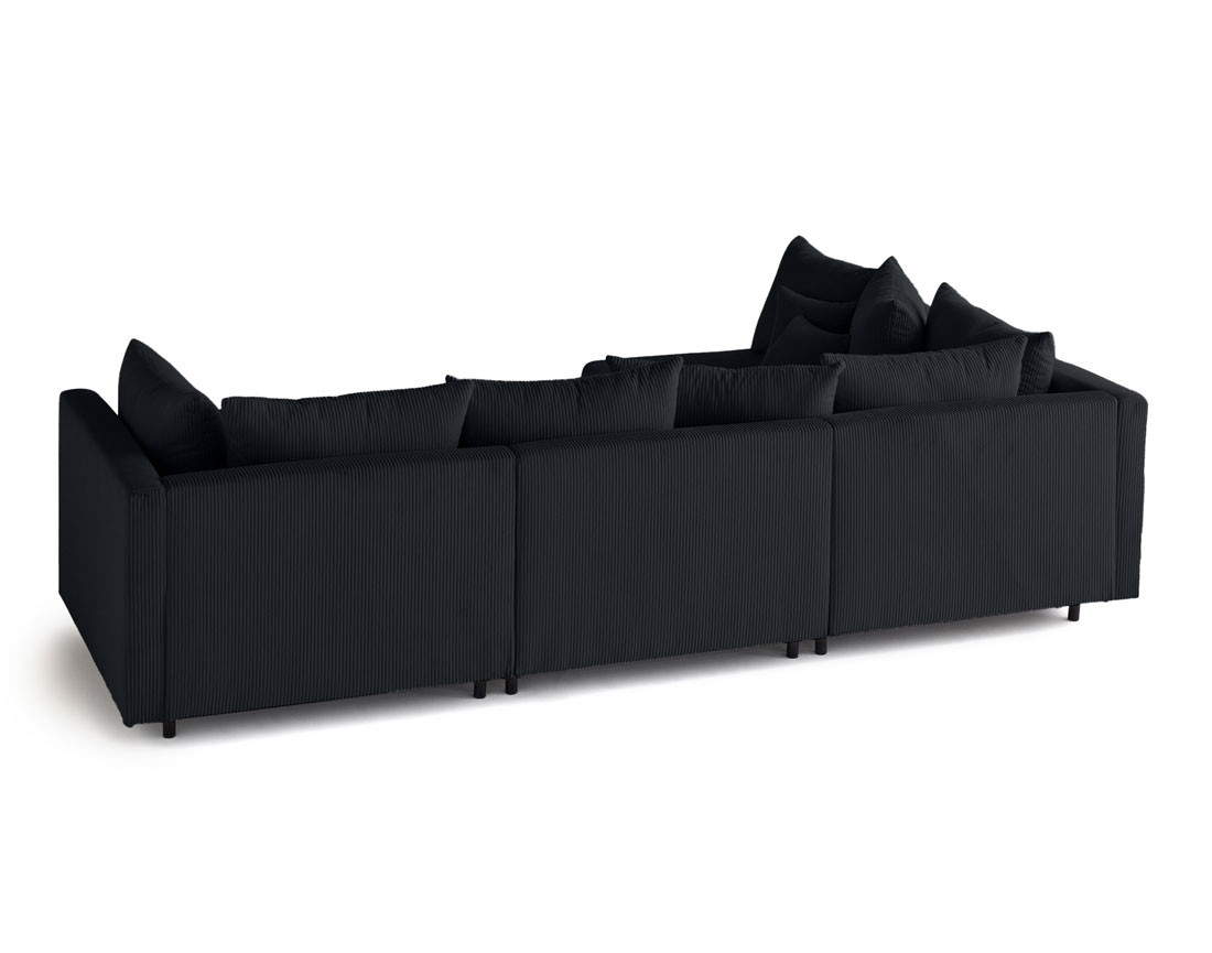 Canapé modulable d'angle réversible 4 places en velours côtelé Edinburg