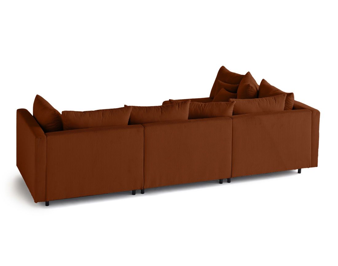 Canapé modulable d'angle réversible 4 places en velours côtelé Edinburg