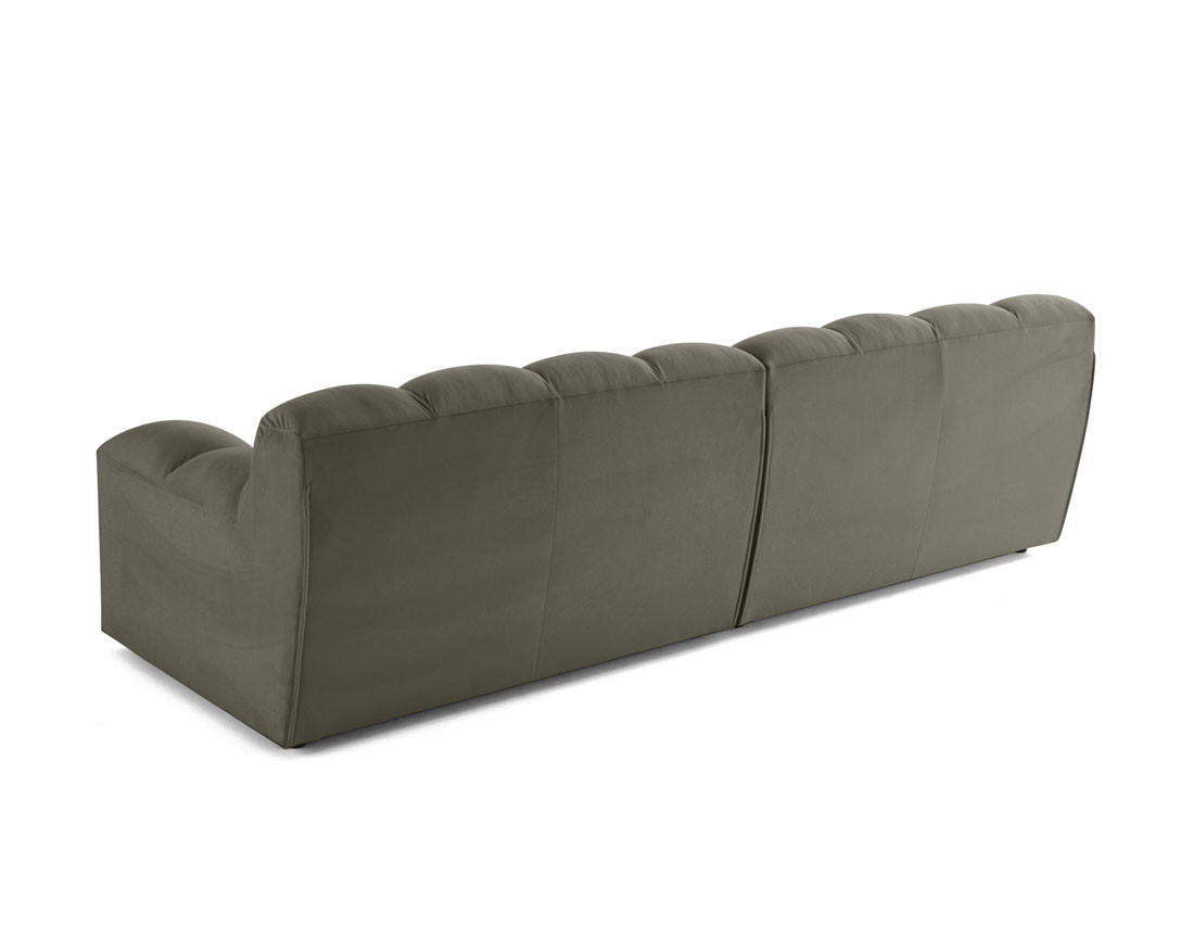 Canapé droit 4 places en velours Napoli