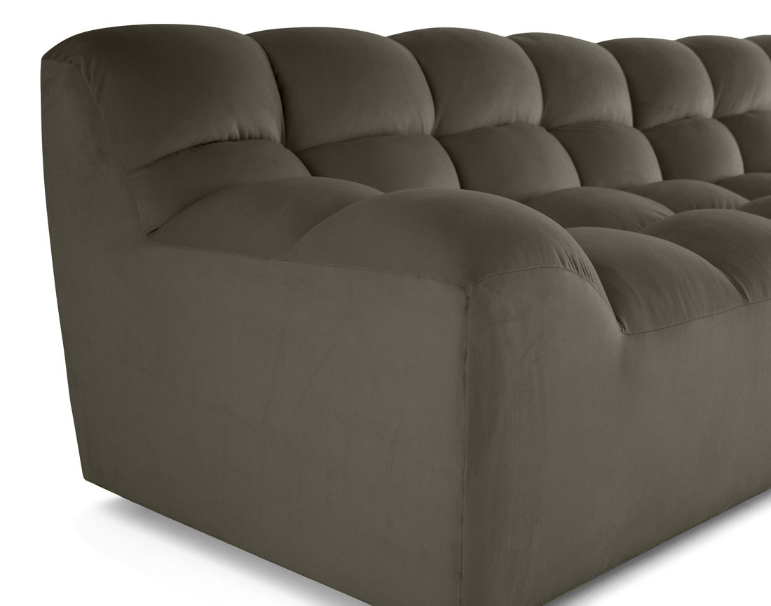 Canapé droit 4 places en velours Napoli