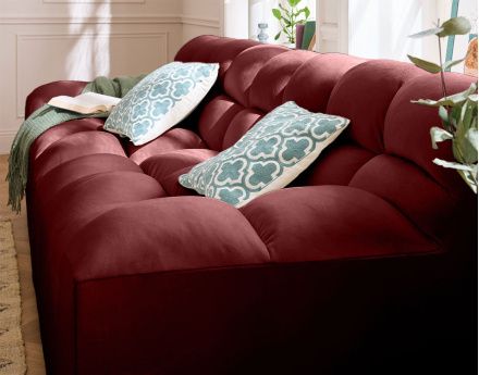 Canapé droit 4 places en velours Napoli