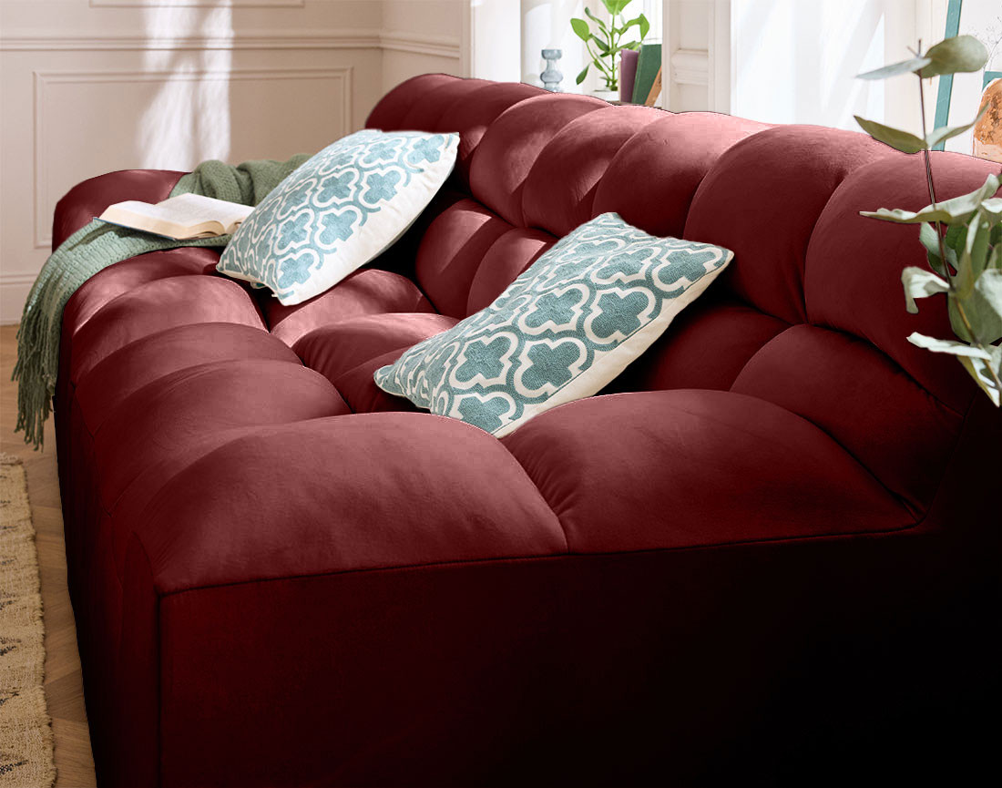 Canapé droit 4 places en velours Napoli