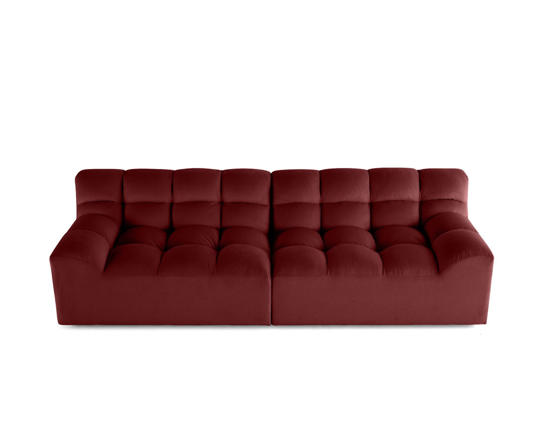 Canapé droit 4 places en velours Napoli