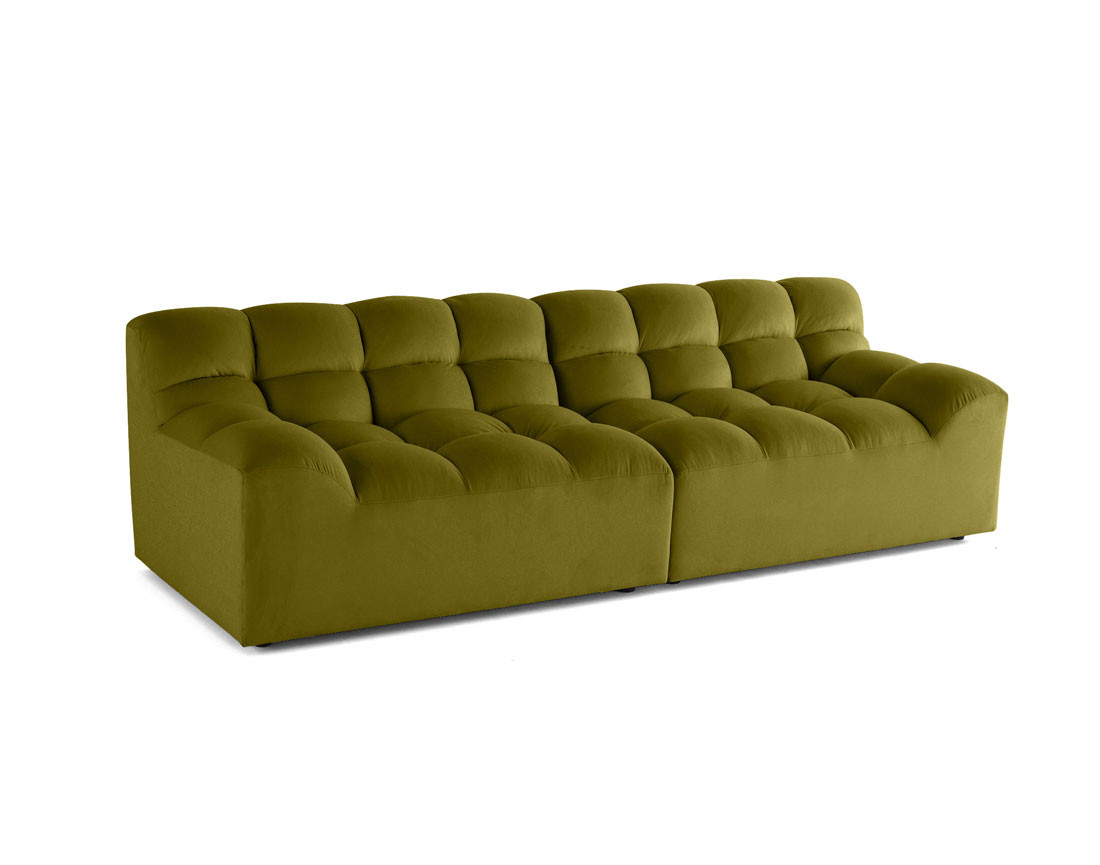 Canapé droit 4 places en velours Napoli