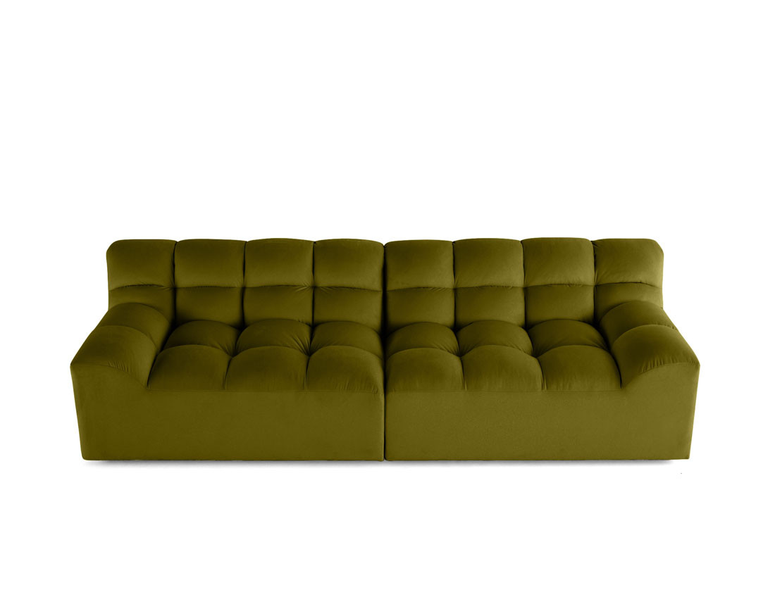 Canapé droit 4 places en velours Napoli