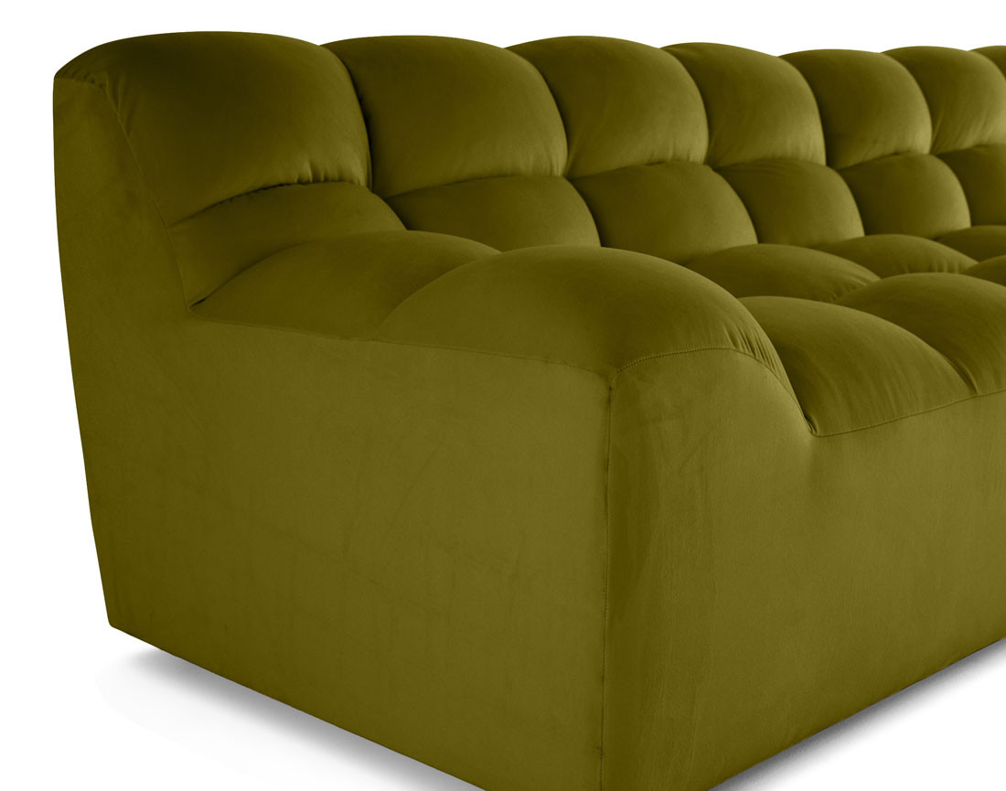 Canapé droit 4 places en velours Napoli