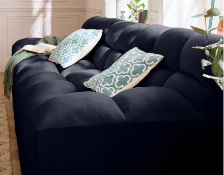 Canapé droit 4 places en velours Napoli