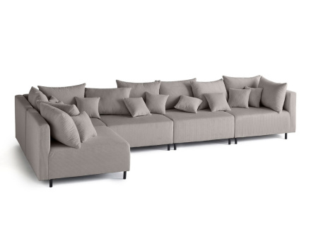 Edinburg - canapé modulable d'angle réversible 5 places - en velours côtelé Lisa Design