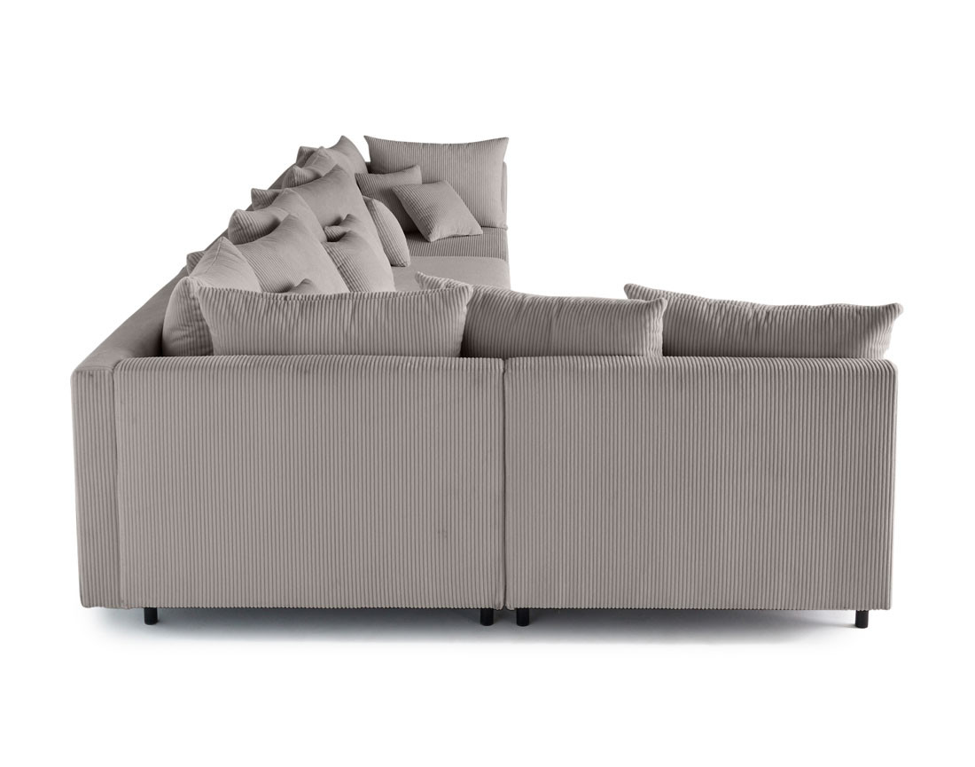 Canapé d'angle modulable 5 places en velours côtelé Edinburg