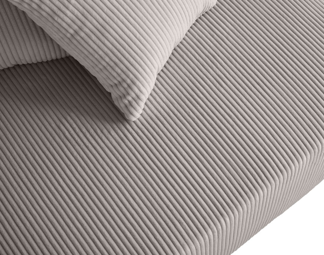 Canapé d'angle modulable 5 places en velours côtelé Edinburg