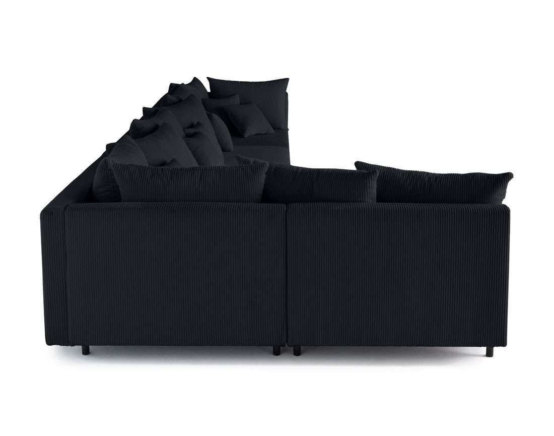 Canapé d'angle modulable 5 places en velours côtelé Edinburg