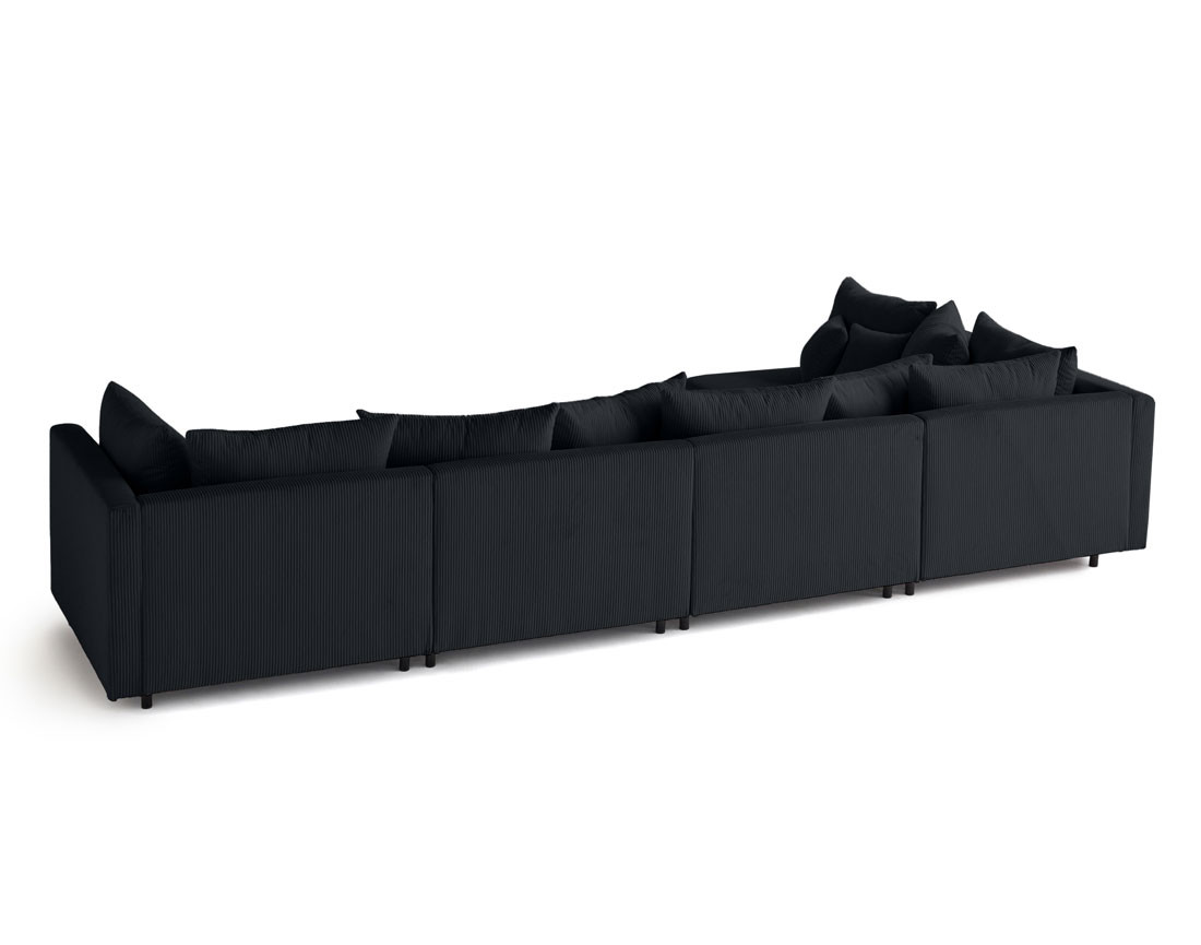 Canapé d'angle modulable 5 places en velours côtelé Edinburg