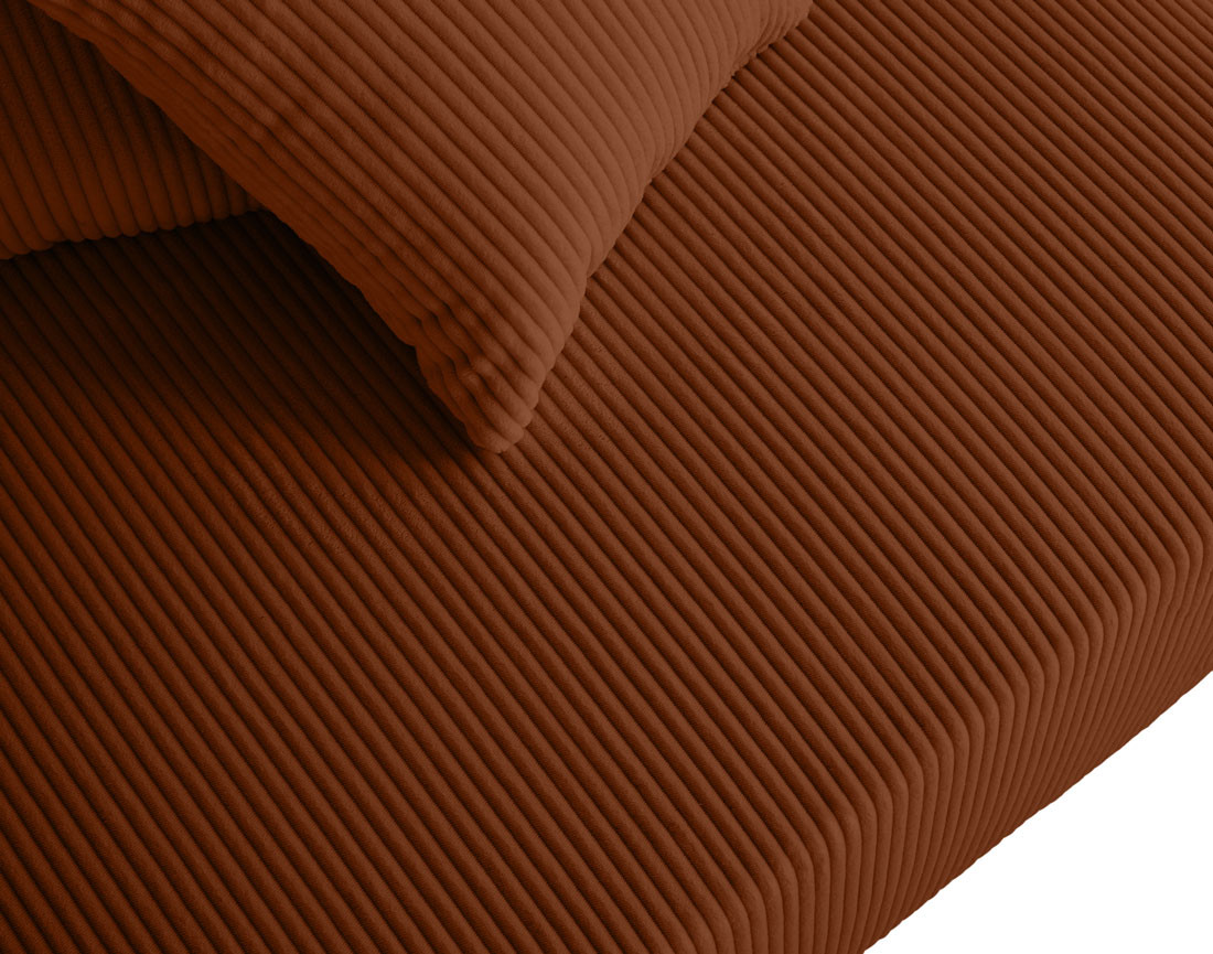 Canapé d'angle modulable 5 places en velours côtelé Edinburg