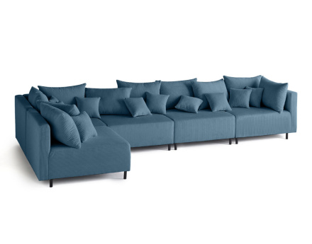 Edinburg - canapé modulable d'angle réversible 5 places - en velours côtelé Lisa Design
