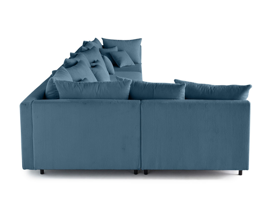 Canapé d'angle modulable 5 places en velours côtelé Edinburg