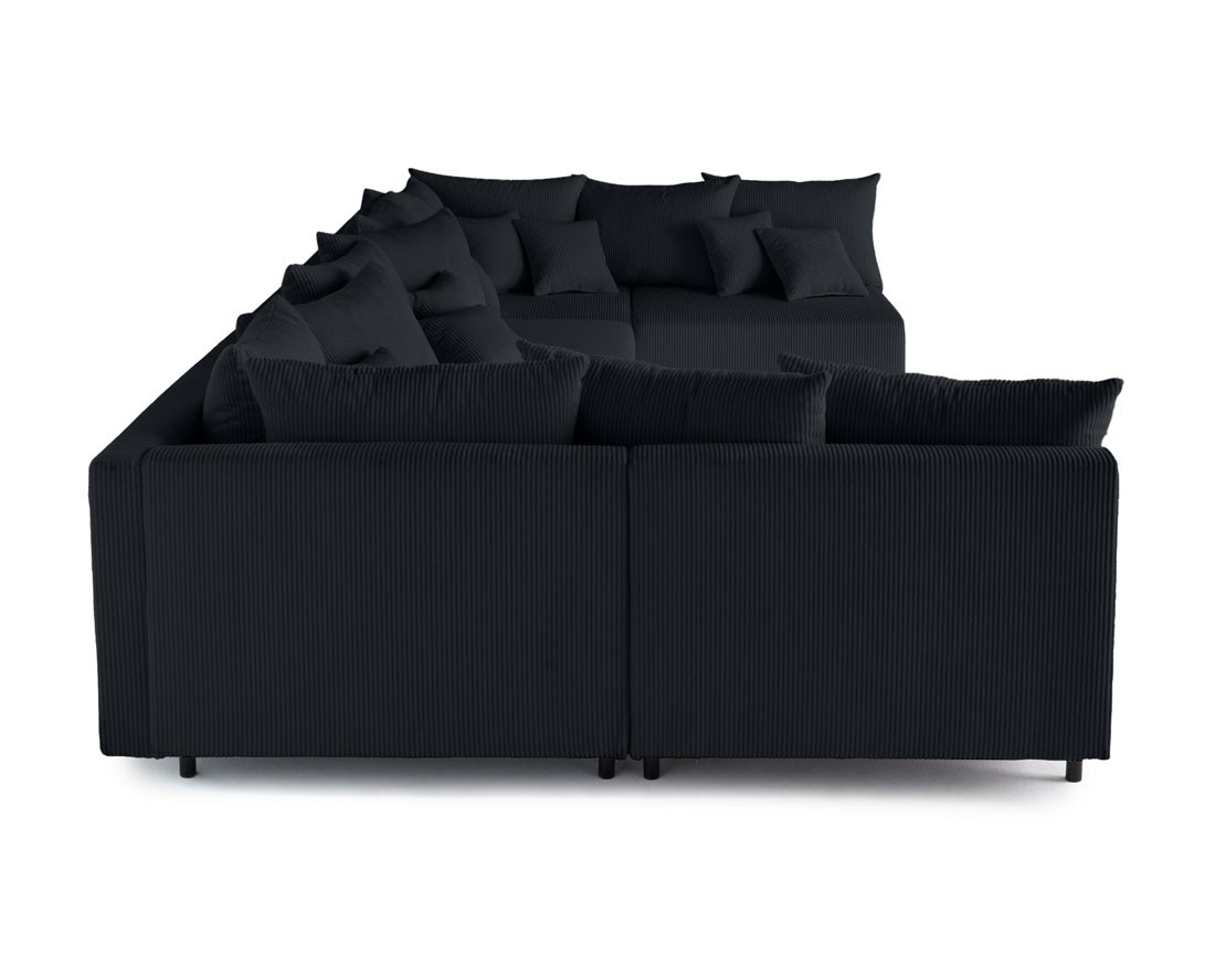 Canapé panoramique modulable 6 places en velours côtelé Edinburg