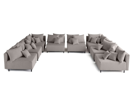 Edinburg - canapé modulable panoramique 8 places - en velours côtelé Lisa Design