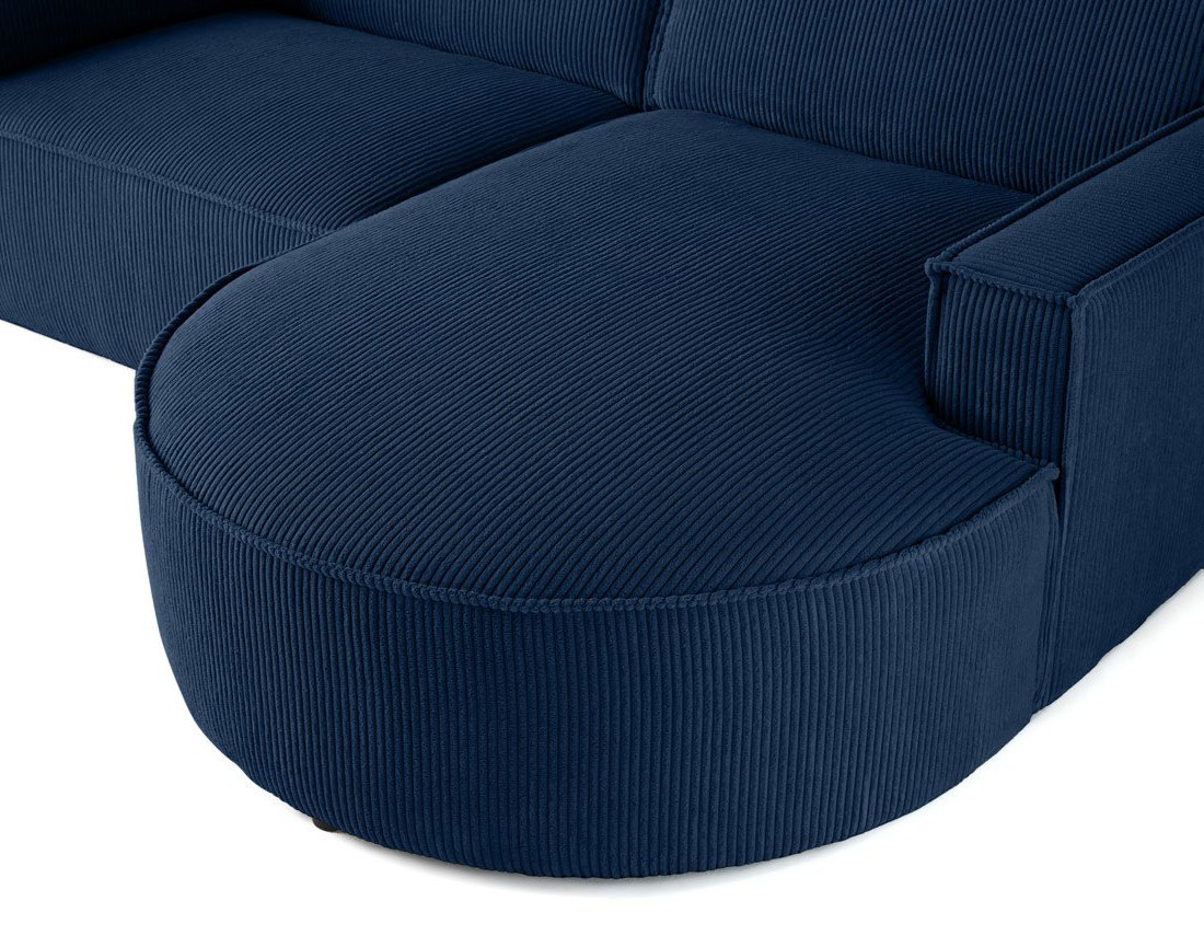 Canapé d'angle droit 4 places en velours côtelé Spiaggia