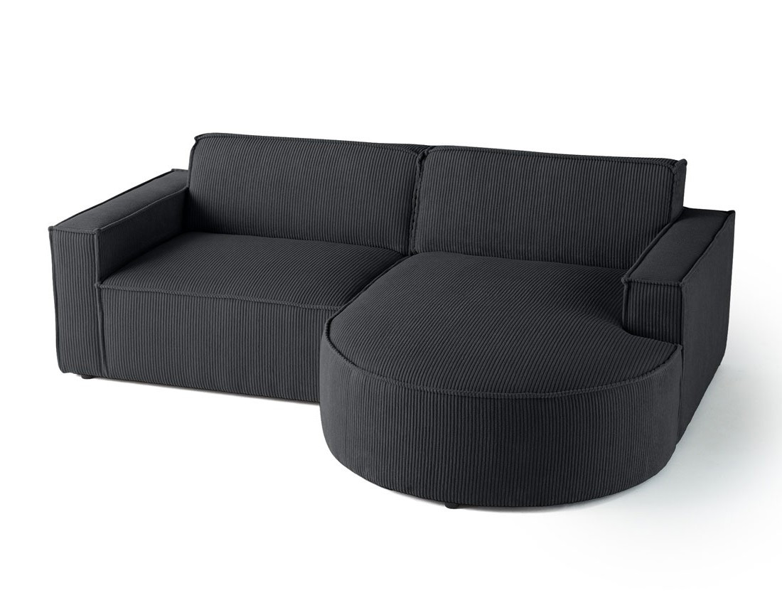 Canapé d'angle droit 4 places en velours côtelé Spiaggia
